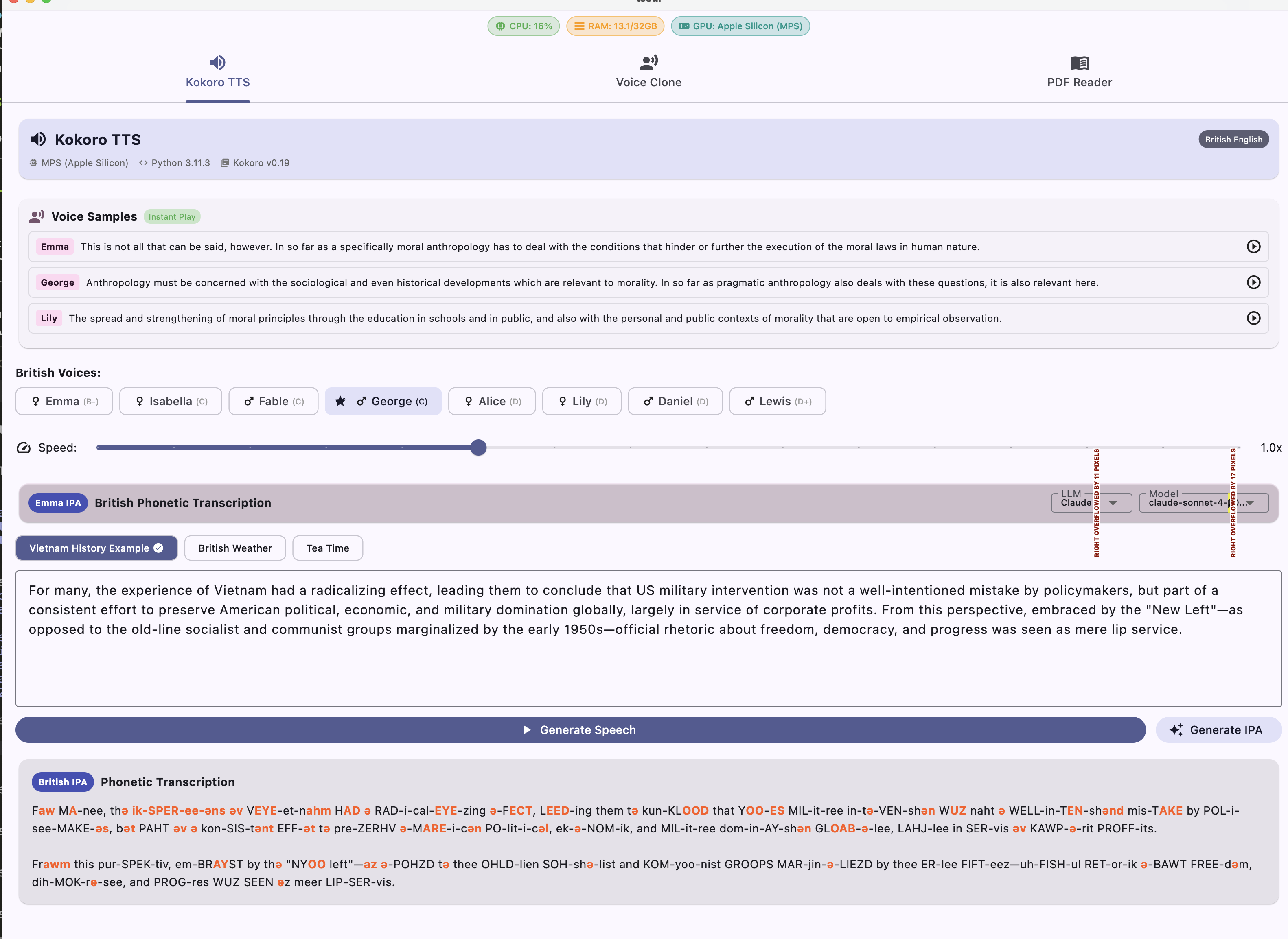Kokoro TTS with IPA Transcription